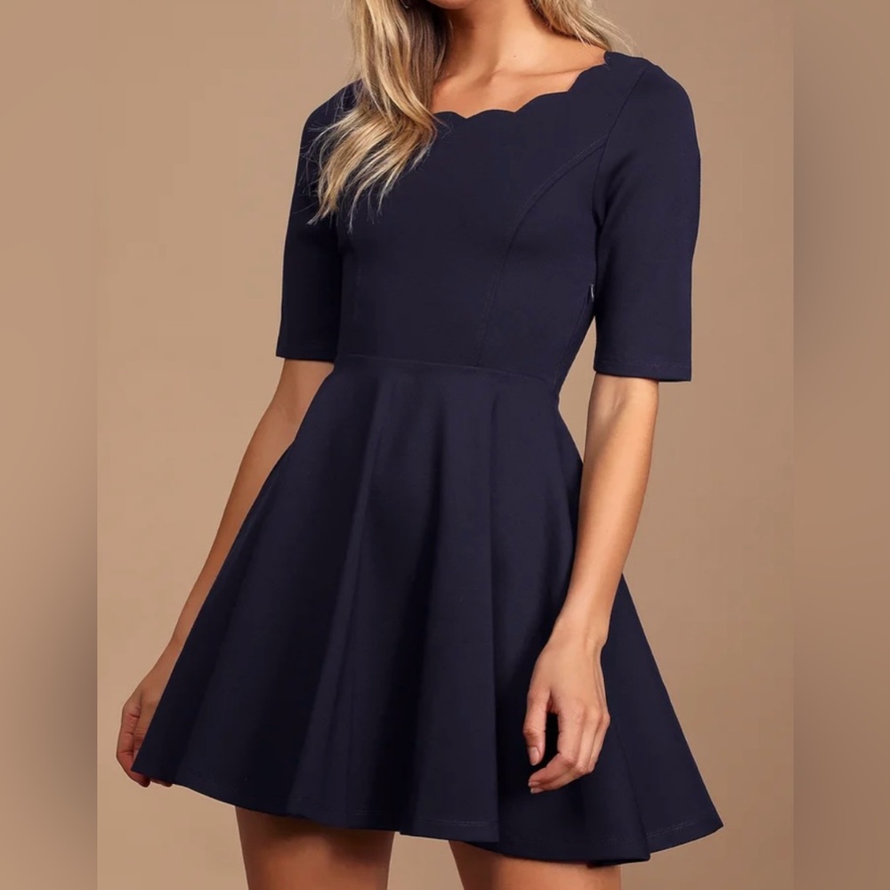 Lulus Scalloped Neck A Line Dress